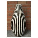 Large Black and White Ceramic Floor Vase by Joan and Robb