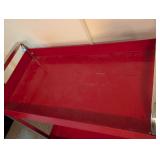 Red Metal Rolling Utility Cart