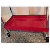 Red Metal Rolling Utility Cart