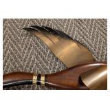 Pair of Mid Century Wood and Brass Flying Duck Wall Hangings