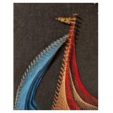 Awesome Vintage Felt and Thread Sailboat Art