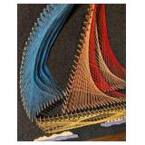 Awesome Vintage Felt and Thread Sailboat Art