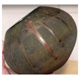 Signed Raku Pottery Bowl with Drip Glaze