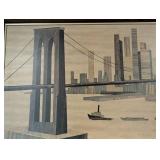 Large Framed Brooklyn Bridge Print by Seivad