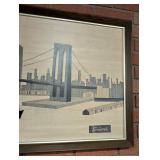 Large Framed Brooklyn Bridge Print by Seivad