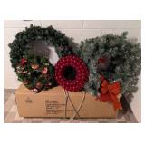 7ft Pre lit Christmas Tree and Wreaths