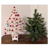 Adorable Pair of Miniature Christmas Trees!