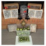 Green and Clear Glass Christmas Ornaments