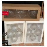 Green and Clear Glass Christmas Ornaments