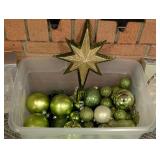 Green and Clear Glass Christmas Ornaments