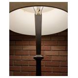 Dark Bronze Pottery Barn Floor Lamp with Large Drum Lampshade