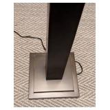 Dark Bronze Pottery Barn Floor Lamp with Large Drum Lampshade