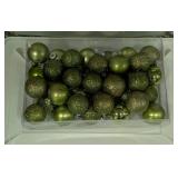 Green and Clear Glass Christmas Ornaments