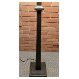 Dark Bronze Pottery Barn Floor Lamp with Large Drum Lampshade