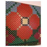 Hanging Pegboard and Yarn Floral Cross Stitch