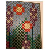 Hanging Pegboard and Yarn Floral Cross Stitch
