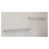 Pair of Silver Floating Wall Shelves