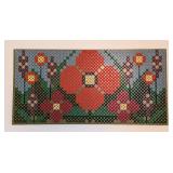 Hanging Pegboard and Yarn Floral Cross Stitch