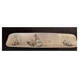 Vintage Red Wing Pottery Bob White Blue Bird Quail Relish Tray