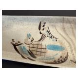 Vintage Red Wing Pottery Bob White Blue Bird Quail Relish Tray