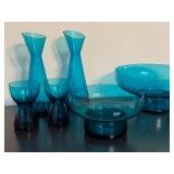 Lovely Decor Blue Glass Vases and Bowls