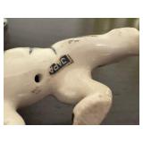 Pair of Small Siberian White Tiger Figurines with Gold Flecks