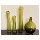 Beautiful Green Glass Vases in Different Shapes