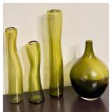 Beautiful Green Glass Vases in Different Shapes