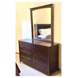 Nadeau Wooden Dresser with Attached Mirror