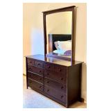 Nadeau Wooden Dresser with Attached Mirror