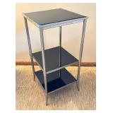 Etagere with Black Glass Shelves