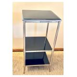 Etagere with Black Glass Shelves