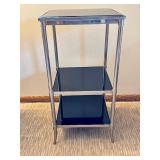 Etagere with Black Glass Shelves