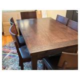 Crate & Barrel Dining Table with 6 Chairs, Extendable