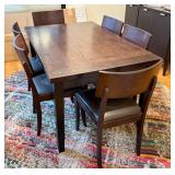 Crate & Barrel Dining Table with 6 Chairs, Extendable