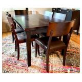 Crate & Barrel Dining Table with 6 Chairs, Extendable
