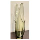 Vintage Mid Century Charcoal Elmer Miller Art Glass Split Vase
