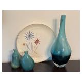 Vintage Mid Century Plate Paired with Coordinating Decor