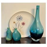 Vintage Mid Century Plate Paired with Coordinating Decor