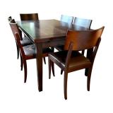 Crate & Barrel Dining Table with 6 Chairs, Extendable