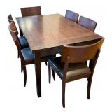 Crate & Barrel Dining Table with 6 Chairs, Extendable
