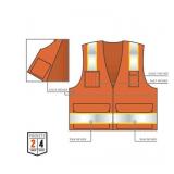 NEW Ergodyne GloWear 8248Z Two-Tone Surveyors Vest - Type R, Class 2, Zipper - ORANGE - 2XL/3XL