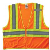 NEW Ergodyne GloWear 8229Z Two-Tone Hi-Vis Safety Vest - Type R, Class 2, Zipper, Economy - ORANGE - 2XL/3XL
