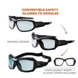 NEW 2 Pack of Ergodyne Skullerz LOKI Convertible Safety Spoggles w/ Strap -Black-Indoor/Outdoor Lens