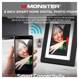 Monster Smart Home 8-inch Digital Picture Frame with 16GB of Photo Storage, 1280p Display