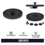 Dartwood Solar Water Fountain/Bird Bath with 4 Different Nozzle Heads - Perfect for Bird Bath and Small Ponds