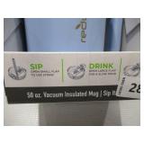NEW REDUCE 50 oz Mug Tumbler with Handle and Straw - Stainless Steel, Sip-It-Your-Way Lid - Cold up to 36 Hours - Sweat Proof, Dishwasher Safe, BPA Free