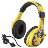 Pokemon Pikachu Kids Headphones, Adjustable Headband, Stereo Sound, 3.5Mm Jack, Wired Headphones for Kids