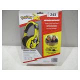 Pokemon Pikachu Kids Headphones, Adjustable Headband, Stereo Sound, 3.5Mm Jack, Wired Headphones for Kids