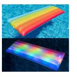 NEW 2 Pack of Good Vibes Rainbow Collection Illuminated LED Deluxe Pool Raft with Pillow - 74 x 30